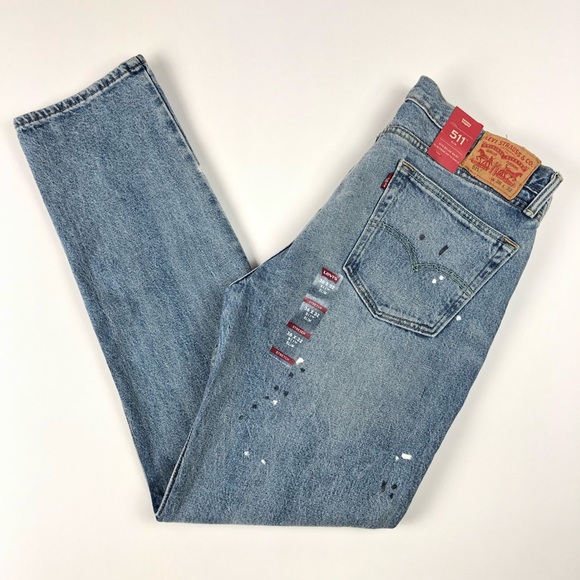 Levi's Jeans Levis Put Em Up 51 Slim Stretch Paint Blue Jeans